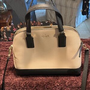 Kate Spade Cream and Black Purse / Satchel. Like new! Make offer!